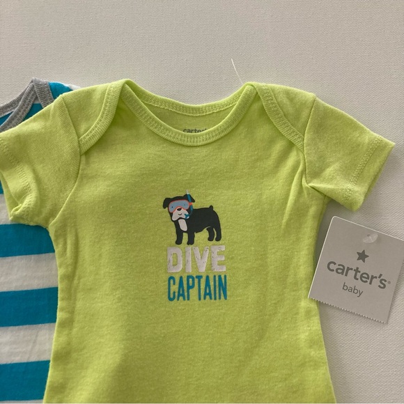 Baby Boy 3 Months Bodysuit Pants Set Outfit Bulldog Dive Spring Summer - Picture 4 of 4